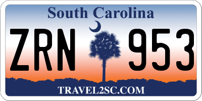 SC license plate ZRN953