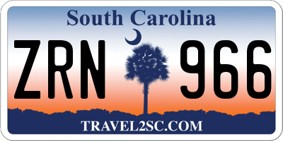SC license plate ZRN966