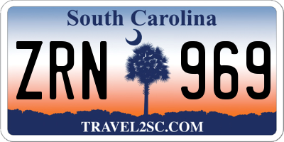 SC license plate ZRN969
