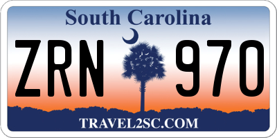 SC license plate ZRN970