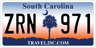 SC license plate ZRN971