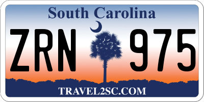 SC license plate ZRN975