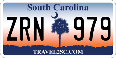 SC license plate ZRN979