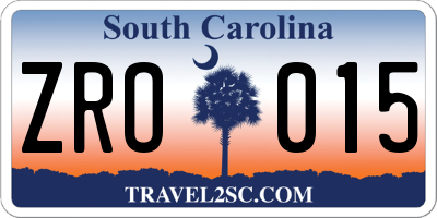 SC license plate ZRO015