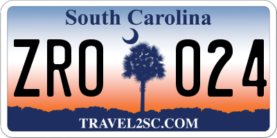 SC license plate ZRO024