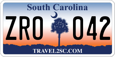 SC license plate ZRO042