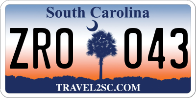 SC license plate ZRO043