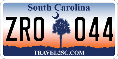 SC license plate ZRO044