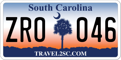 SC license plate ZRO046