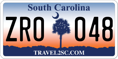 SC license plate ZRO048