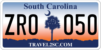 SC license plate ZRO050