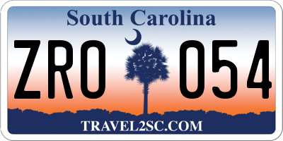 SC license plate ZRO054