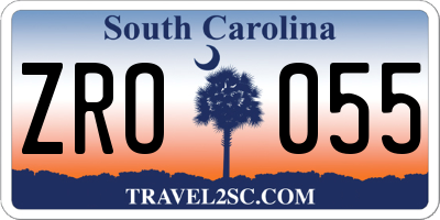 SC license plate ZRO055