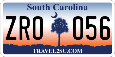 SC license plate ZRO056