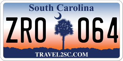 SC license plate ZRO064