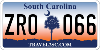 SC license plate ZRO066