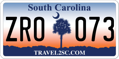 SC license plate ZRO073