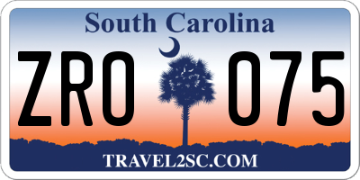 SC license plate ZRO075