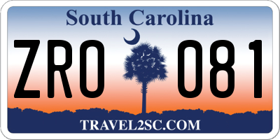 SC license plate ZRO081