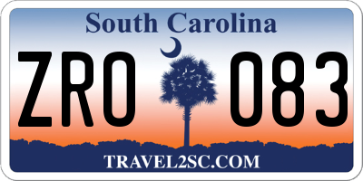 SC license plate ZRO083
