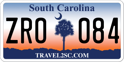 SC license plate ZRO084