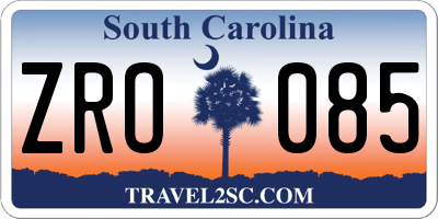SC license plate ZRO085