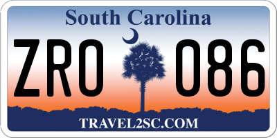 SC license plate ZRO086