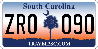 SC license plate ZRO090