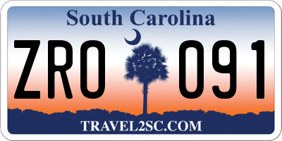 SC license plate ZRO091