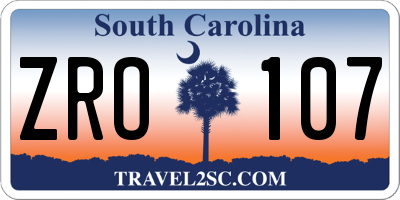 SC license plate ZRO107