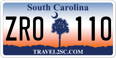 SC license plate ZRO110