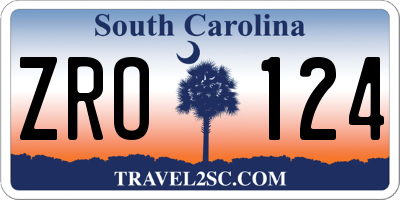 SC license plate ZRO124