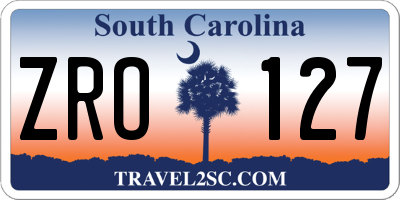 SC license plate ZRO127