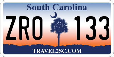 SC license plate ZRO133
