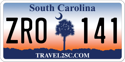 SC license plate ZRO141