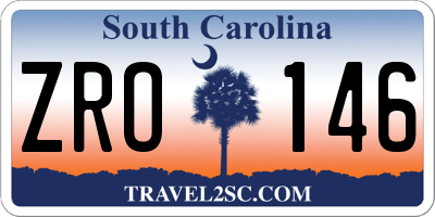 SC license plate ZRO146