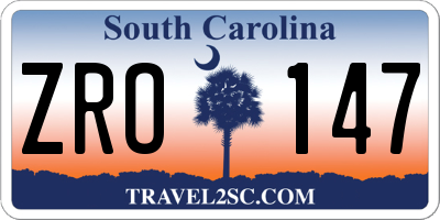 SC license plate ZRO147