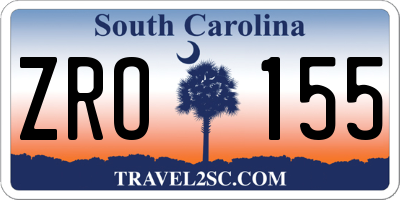 SC license plate ZRO155