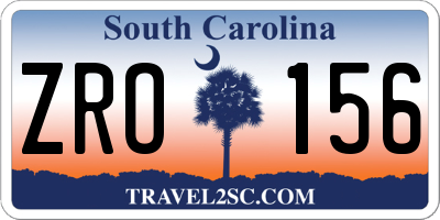 SC license plate ZRO156
