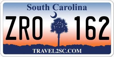 SC license plate ZRO162