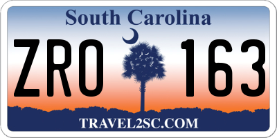 SC license plate ZRO163