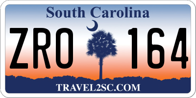 SC license plate ZRO164