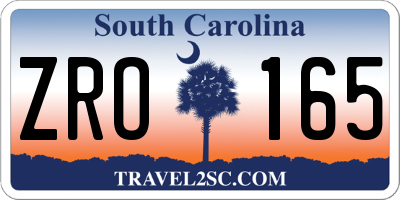 SC license plate ZRO165
