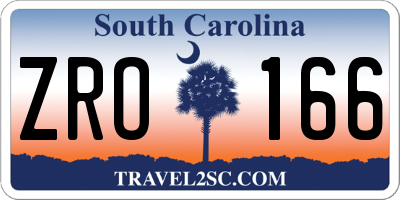 SC license plate ZRO166