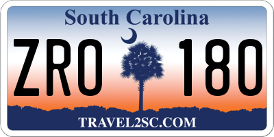 SC license plate ZRO180