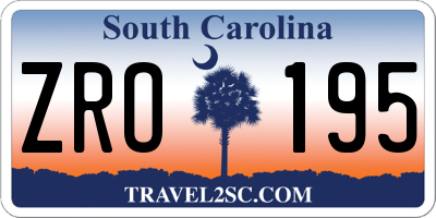 SC license plate ZRO195