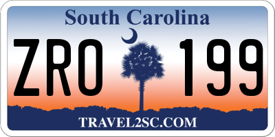 SC license plate ZRO199