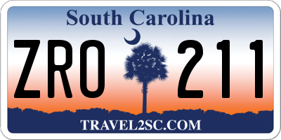 SC license plate ZRO211