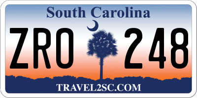 SC license plate ZRO248