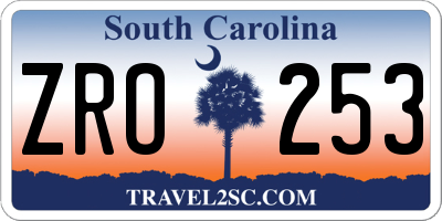 SC license plate ZRO253